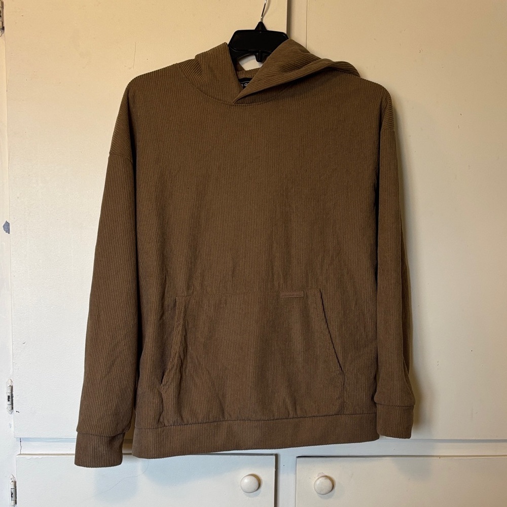 Members Only dark Tan Ribbed Hoodie